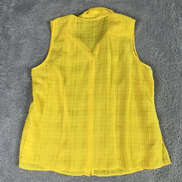 Notations Woman Women's Sleeveless Button Up Top 2X Yellow Bright Happy Light - Picture 10 of 11